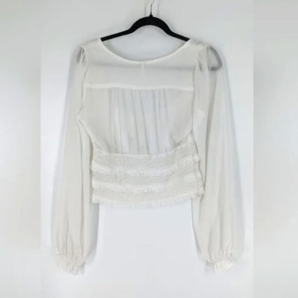 Free People Cropped Top White Off Lolita Size Small - Picture 2 of 4